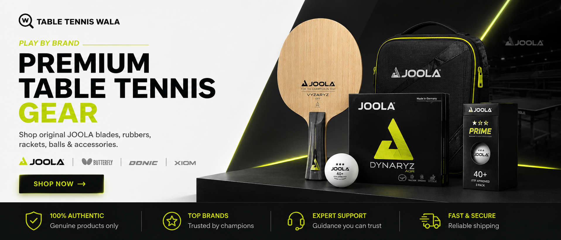 Premium Table Tennis Gear banner for Table Tennis Wala