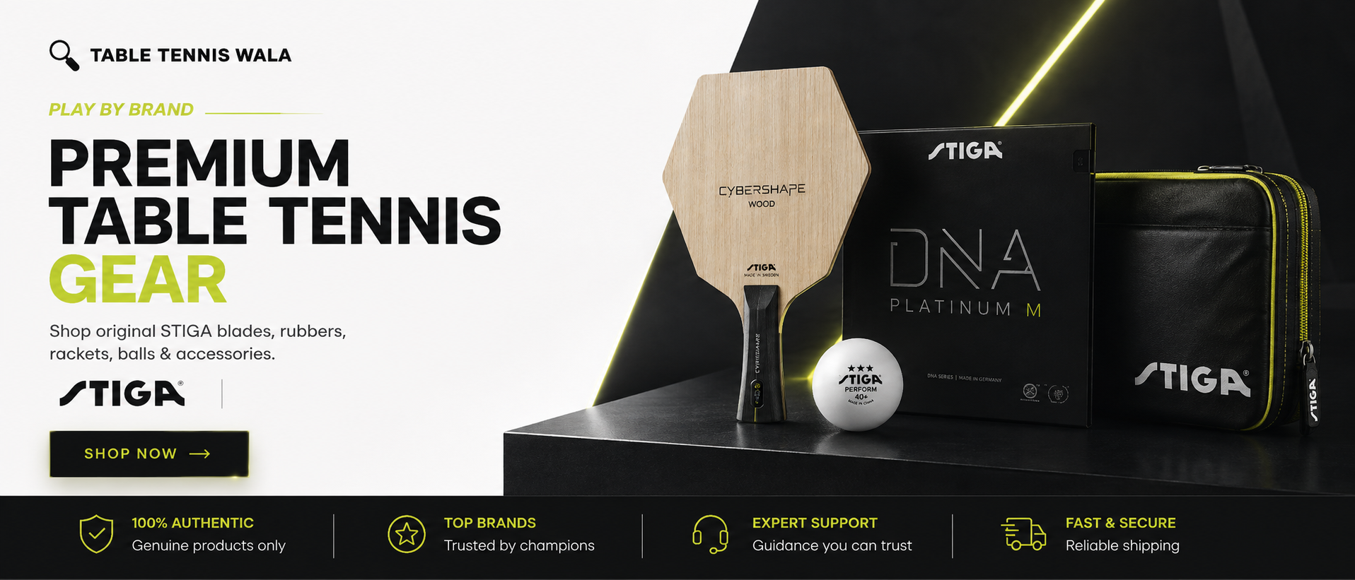 STIGA premium table tennis gear banner