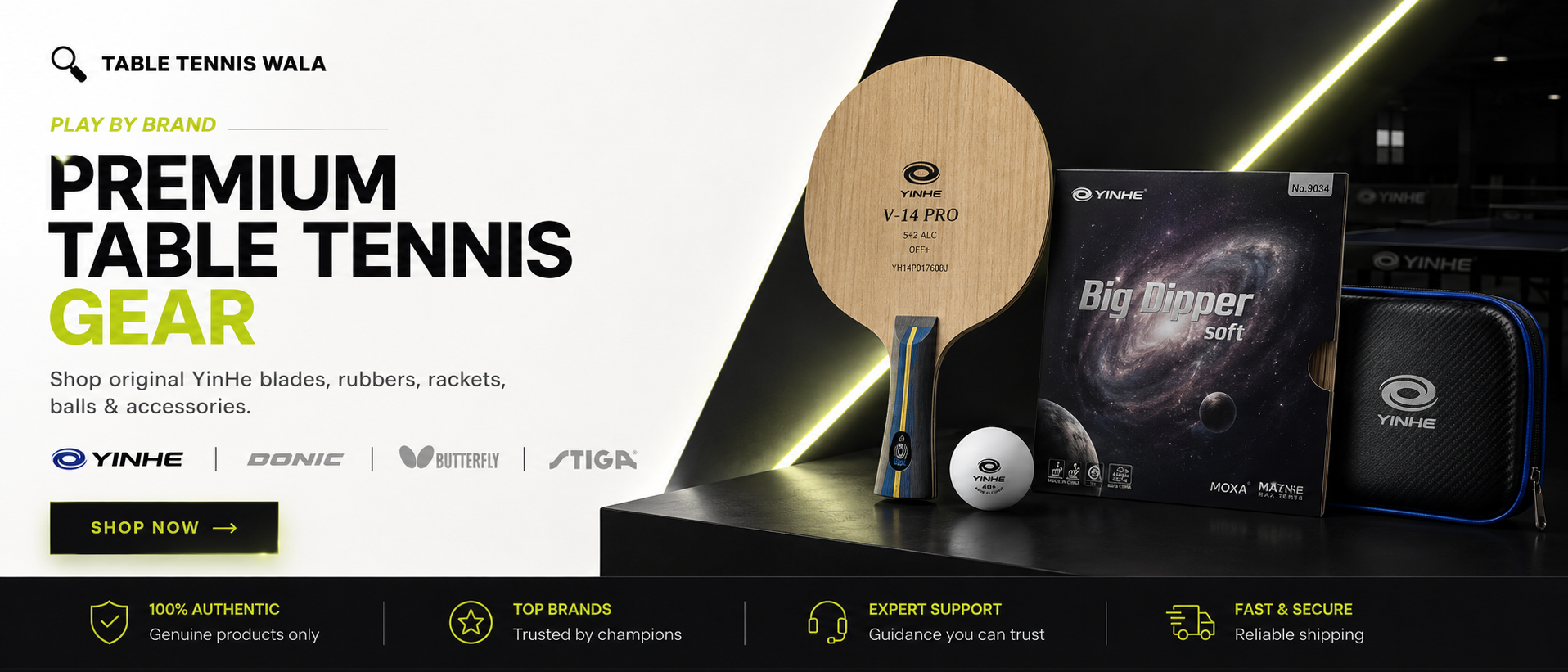 YinHe premium table tennis gear banner